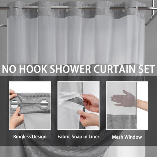 No-Hook Shower Curtain